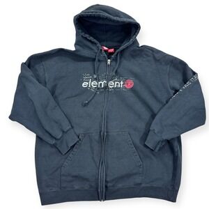 Y2K Element Full Zip Hoodie Men's XL Wind Water Fire Earth Sleeve Skater